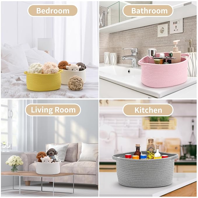 Cute Woven Storage Basket with Handle, Baskets - Image 6
