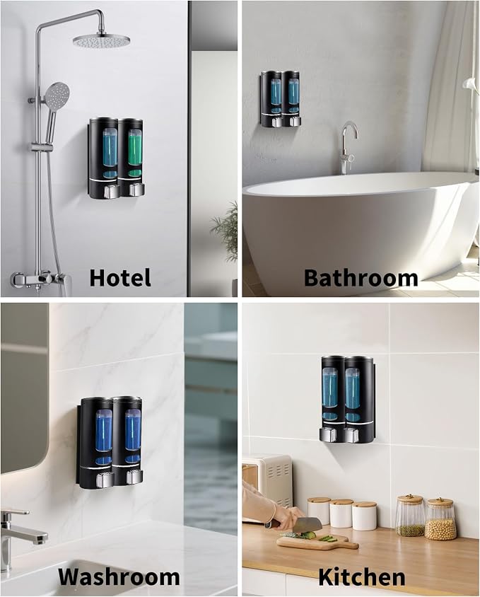 Shampoo and Conditioner Dispenser - 800ML Wall-Mounted Shower Shampoo Dispenser - Image 6