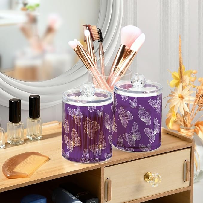 2 Pack Purple Butterflies Apothecary Jars - Image 6