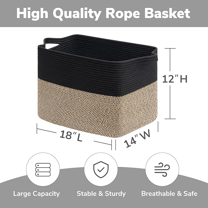 Goodpick Woven Baskets for Organizing, Decorative Toy Baskets Storage Kids - Image 3