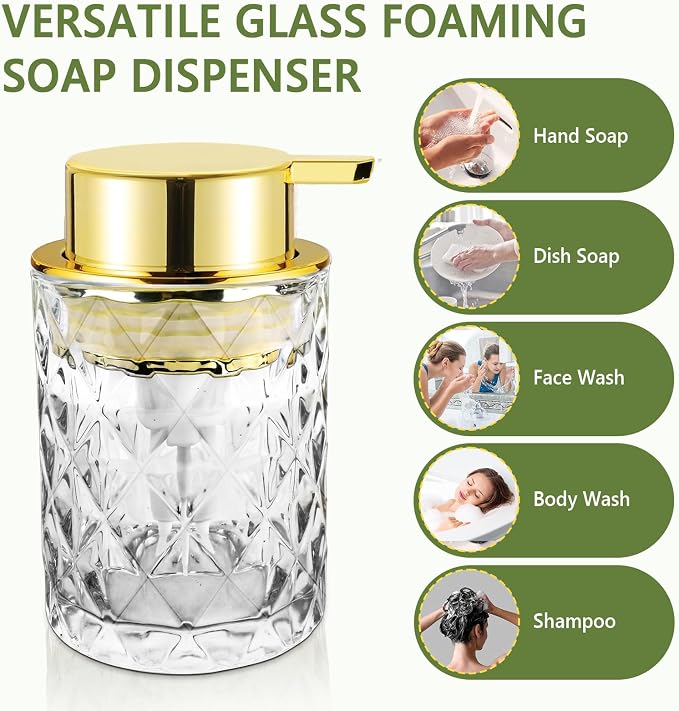 Glass Foaming Soap Dispenser 2 Pack Refillable Foaming Hand Soap Dispenser - Image 7