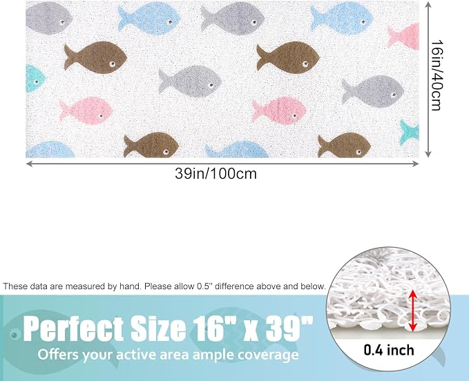 Bathtub Mat Shower Mat Non-Slip, 16x 39 Inch, Soft Comfort Bath Mat - Image 7