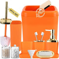 Orange Bathroom Accessories Set, Soap Dispenser, Soap Dish, Toothbrush Holder by BetterbathroomwithXLHOME