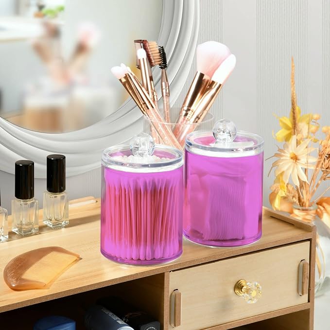 Orchid Qtip Holder Organizer Dispenser Cotton Swabs Cans Plastic Jars - Image 6