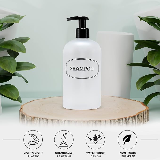 Bottiful Home-16 oz Shampoo and Conditioner Refillable Empty Plastic Pump - Image 7