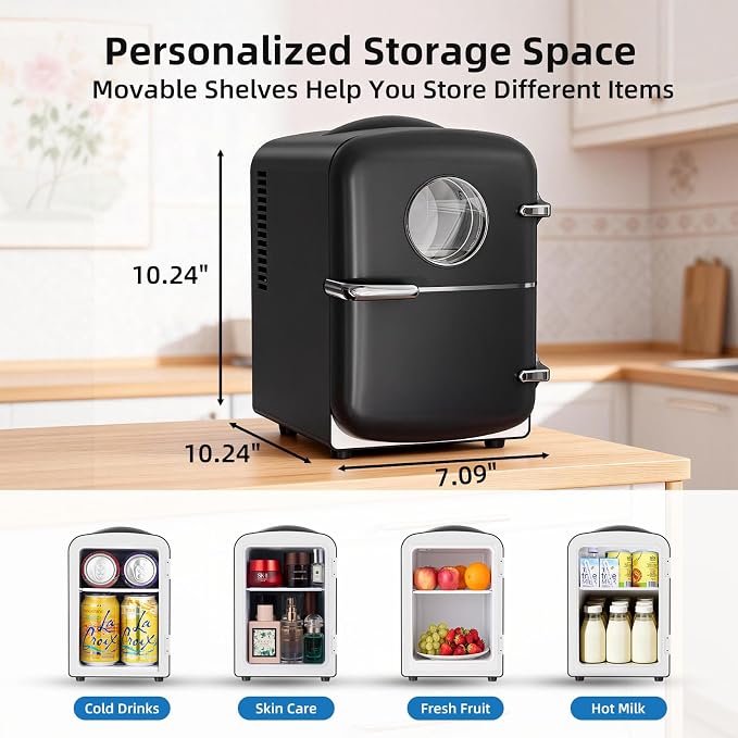 Antarctic Star Mini Fridge, 4L Capacity/6 Cans Portable Cooler and Warmer - Image 4