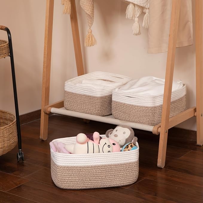 Storage Baskets for Organizing 3 Pack, Woven Baskets for Shelves, Closet - Image 7