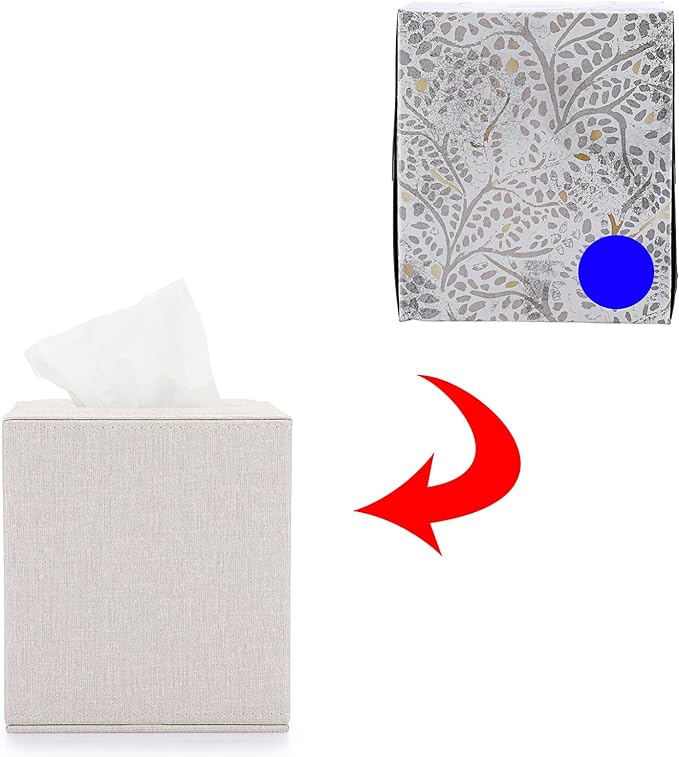 Sumnacon Square Linen Tissue Box Cover - Image 7