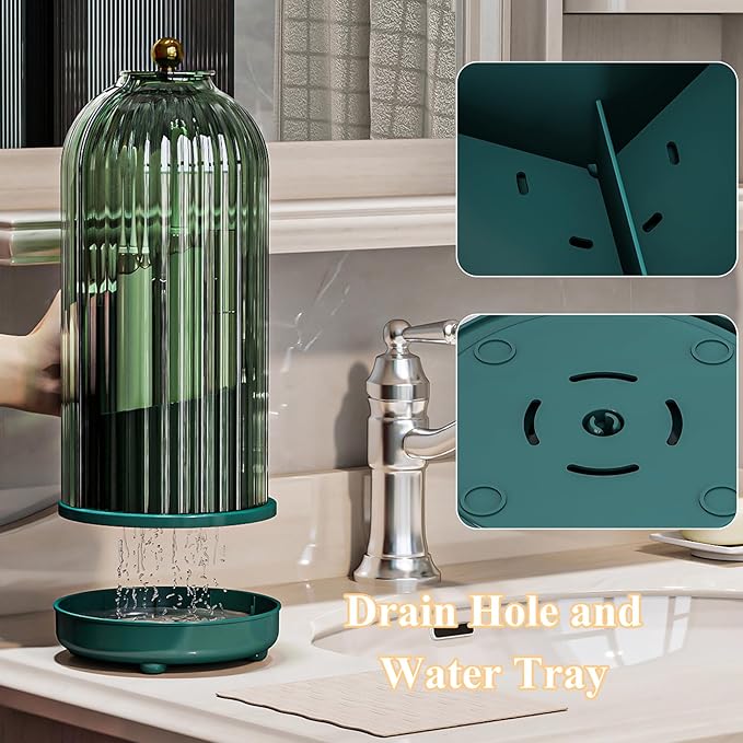 Toothbrush Holders with Cover, Drainage Rotating Electric Toothbrush Organizer - Image 2