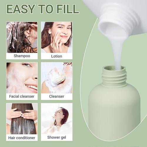 10oz Travel Shampoo Bottle, Empty Plastic Squeeze Bottles - Image 2