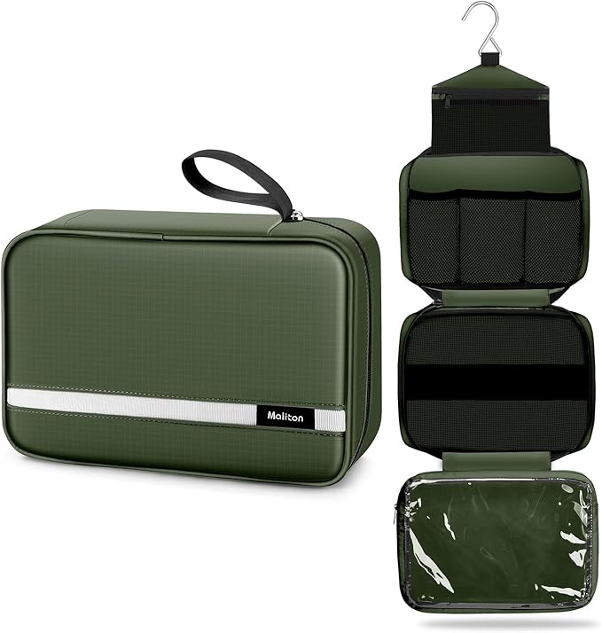 Maliton Toiletry Bag for Men & Women Large Toiletry Bags for Traveling Hanging by Maliton