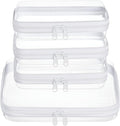 4 pcs Clear Zipper Pouches, Hard Shell Zipper Case, Toiletry Bag by WELPIRT