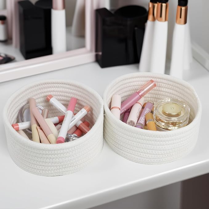 Small Basket, Cotton Rope Baskets - Image 3