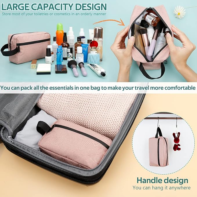 Travel Toiletry Bag for Women and Men, Water-resistant Shaving Bag for - Image 3