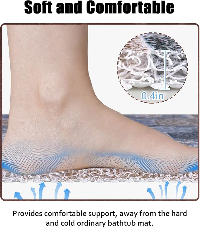Bathtub Mat Shower Mat Non-Slip, 16x 39 Inch, Soft Comfort Bath Mat - Image 5