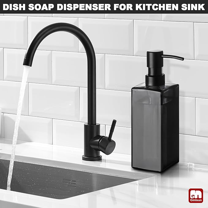 GMISUN Black Glass Soap Dispenser, Hand Soap Dispenser - Image 4