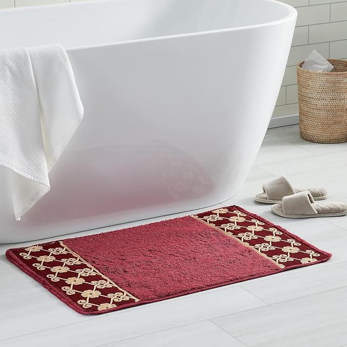 Zahari Home Elegant Rose Classic Bathroom Rug Modern Bath Rug Luxury - Image 6