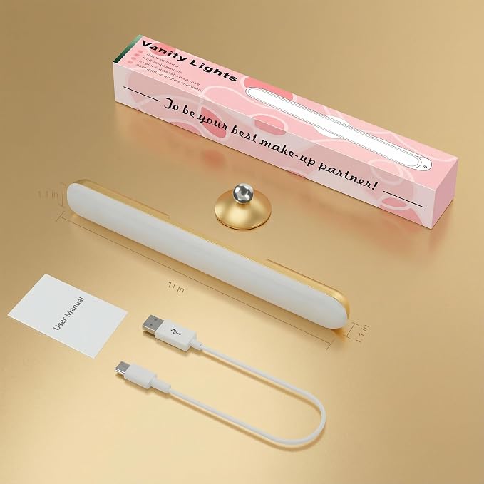 Wireless Vanity Lights for Mirror, Rechargeable Battery Operated Stick on Lamp - Image 7