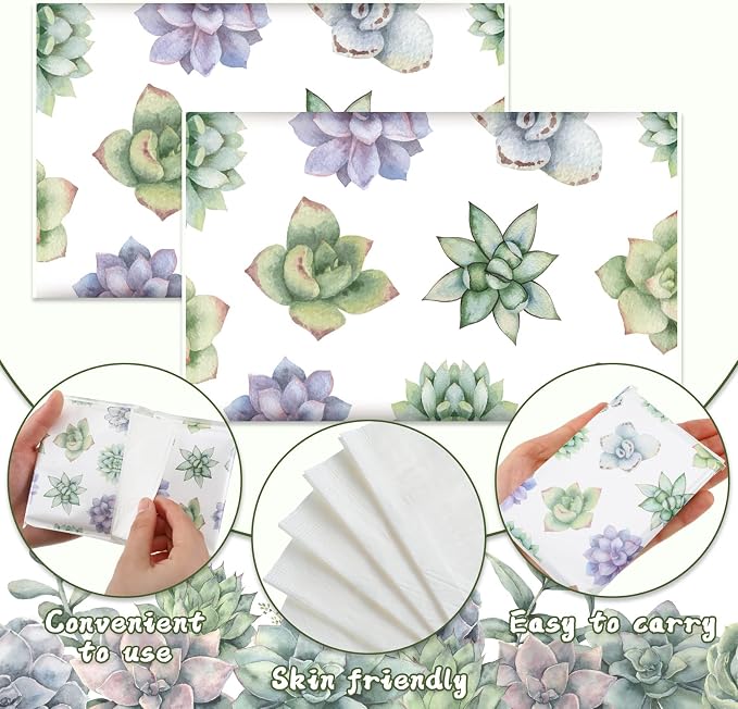 Geyee 50 Packs Tissue Travel Size Facial Paper Napkins Travel Packs Disposable - Image 3