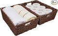 Large Wicker Storage Basket, Metal Frame, Washable Waterproof, Woven Basket by onlytak