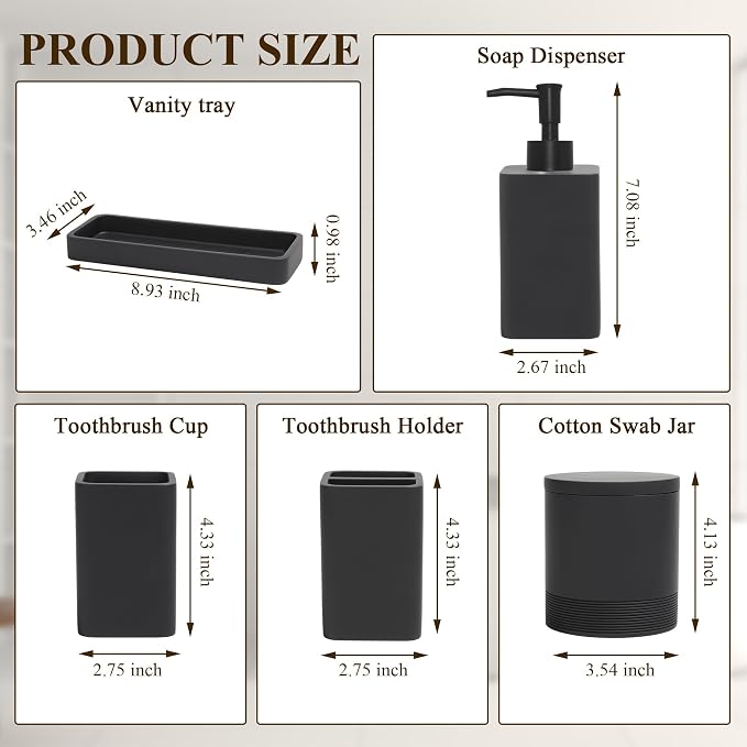 Bathroom Accessories Set, 6 Piece Bathroom Set - Image 7