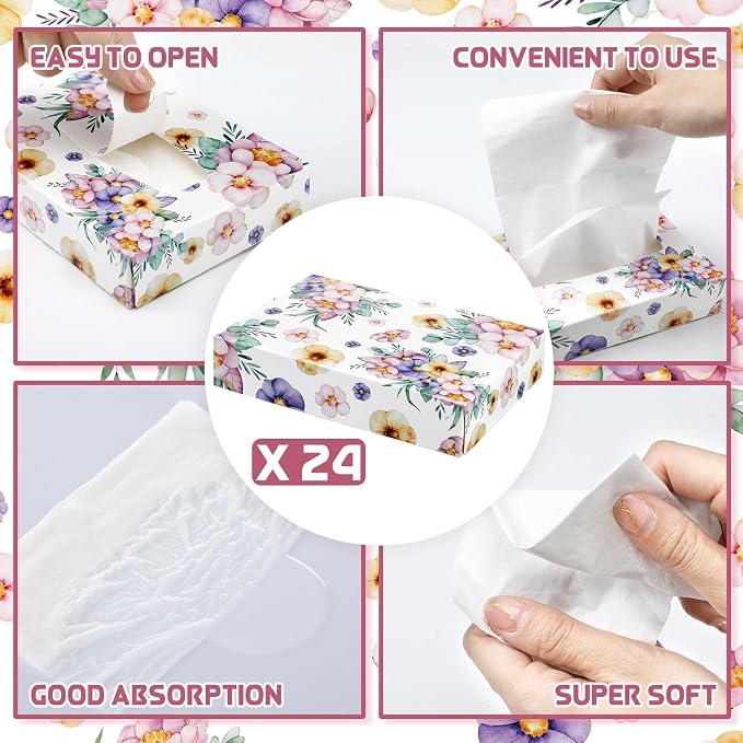 Yinder 24 Packs 960 Sheets Tissue Cube Car Facial Boxes Disposable Facial - Image 4