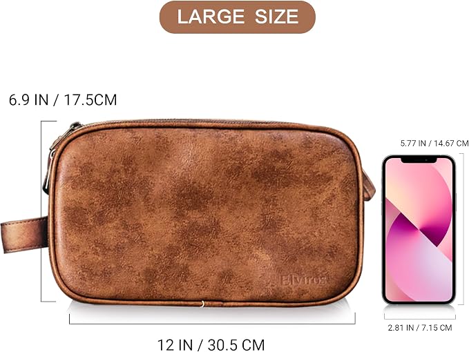Elviros Toiletry Bag for Men, Large Travel Shaving Dopp Kit Water-resistant - Image 6