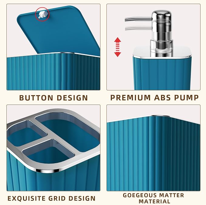 Bathroom Set - 28PC Gorgeous Teal Bathroom Set - Image 7