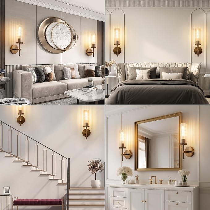 15" Knurled Bronze Hardwired Wall Sconces Set of 2, Bathroom Vanity Light - Image 9