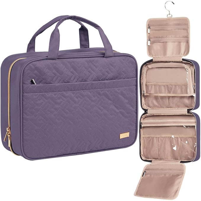 NISHEL Travel Toiletry Bag for women, Portable Hanging Organizer for by NISHEL