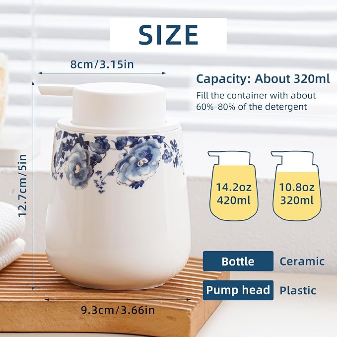 Soap Dispenser, Ceramic Foaming Soap Dispenser - Image 2