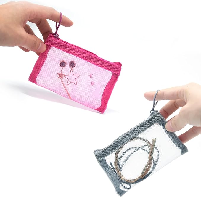 Patu Mini Zipper Mesh Bags, Size XS / A8, 5 Pieces, Keychain Pouch Key Holder - Image 8