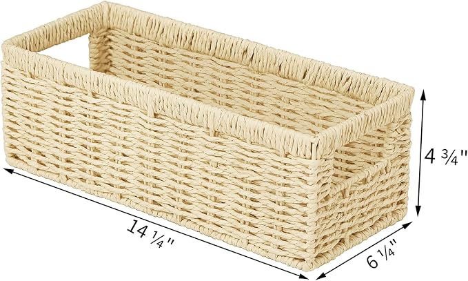Vagusicc Wicker Storage Basket, Paper Rope Wicker Baskets - Image 2