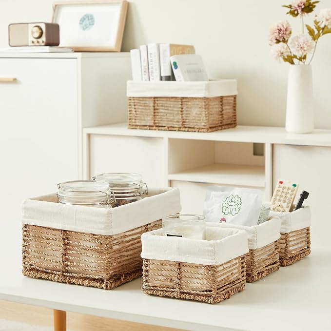 Vagusicc Wicker Storage Basket, 5 Pack Baskets - Image 6