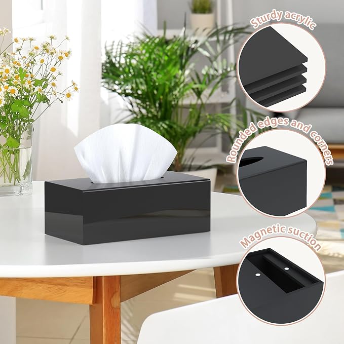 SILUT Acrylic Tissue Box Cover, Tissue Box Cover Rectangle, Modern Tissue Box - Image 6