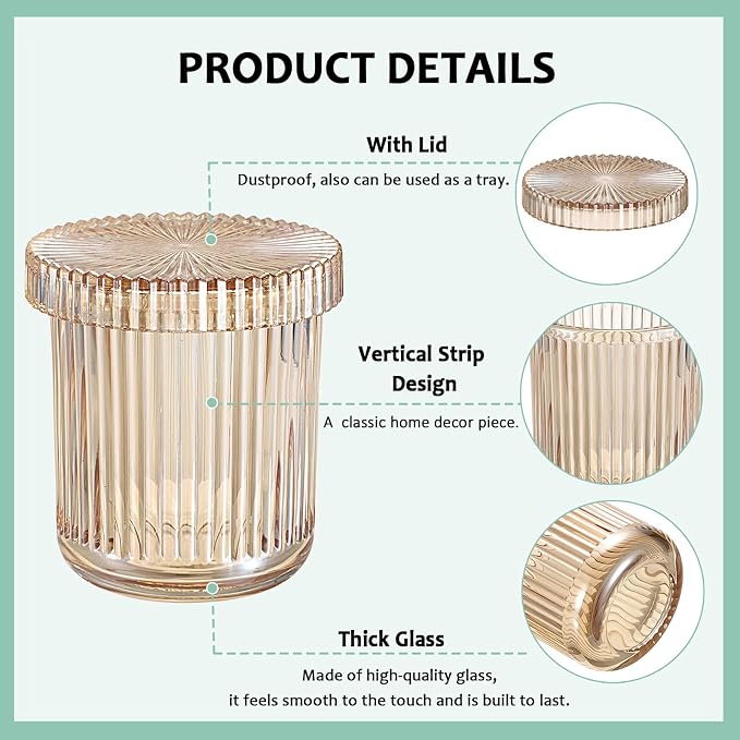 Hipiwe 2 Pack Glass Qtip Holder Dispenser Bathroom Organizers and Storage Q-tip - Image 6