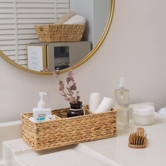 StorageWorks Wicker Basket Tank Topper, Wicker Storage Basket - Image 4