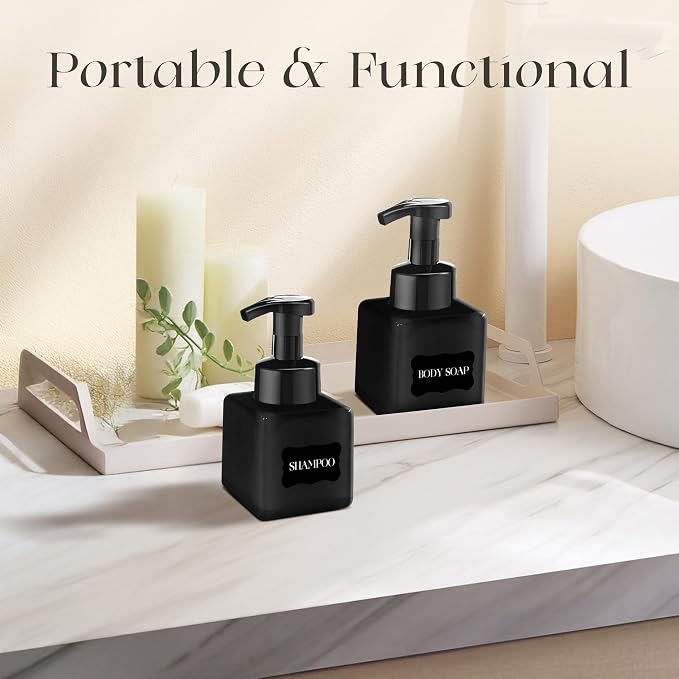 8.5 oz Foaming Soap Dispenser Plastic Foaming Pump Bottle, Refillable Dispenser - Image 5