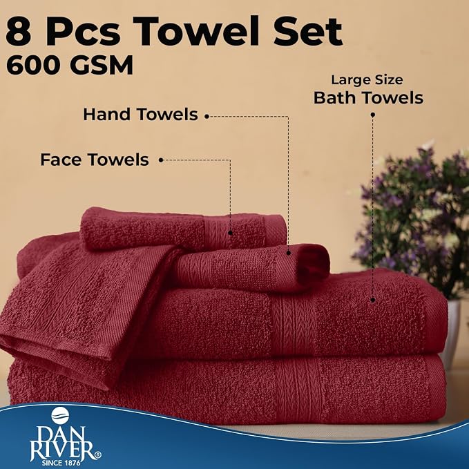 DAN RIVER 8 PC Luxury Bath Towels - Image 7