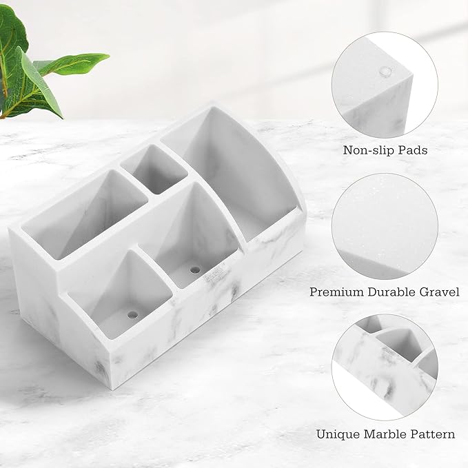 Luxspire Electric Toothbrush Holders, Bathroom Organizer Countertop Caddy 5 - Image 3
