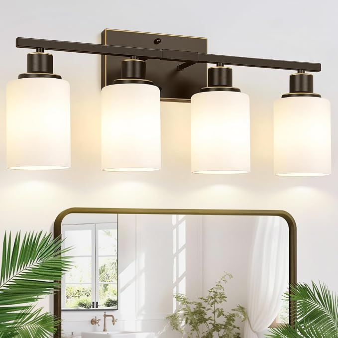 4-Light Bathroom Light Fixtures, Modern Bathroom Wall Lamp by Indoibrightenyourbathroom
