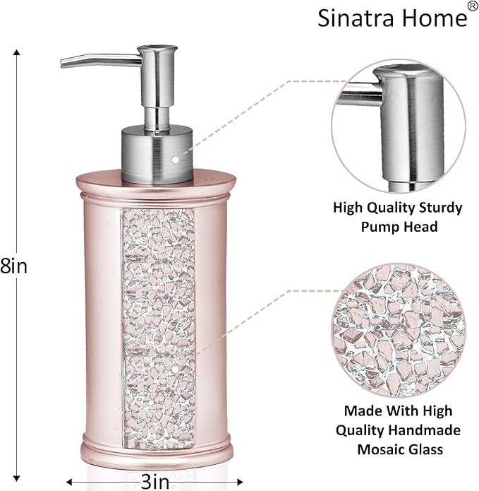 Zahari Home 4pc Sinatra Stylish Bathroom Accessories Set Liquid Soap Dispenser - Image 2