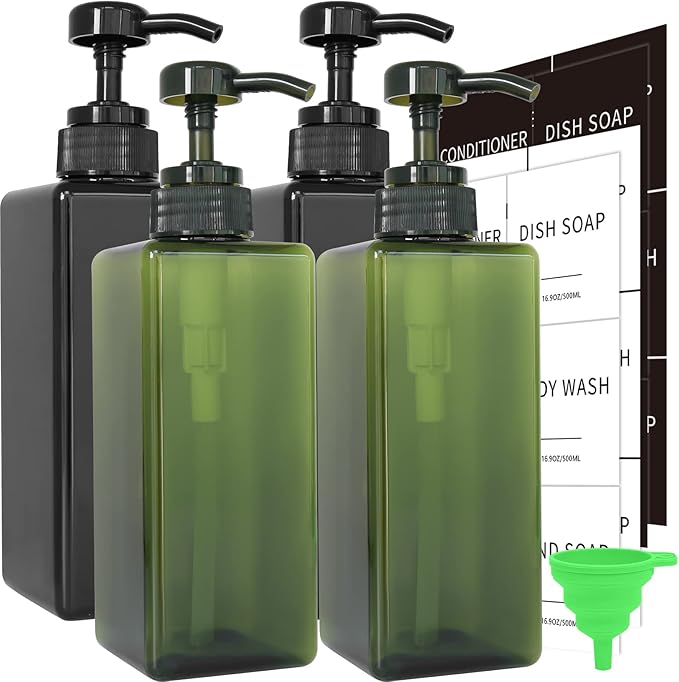 Soap Dispenser with Waterproof Labels, Thickened Plastic Hand Soap Dispenser by Lewistin