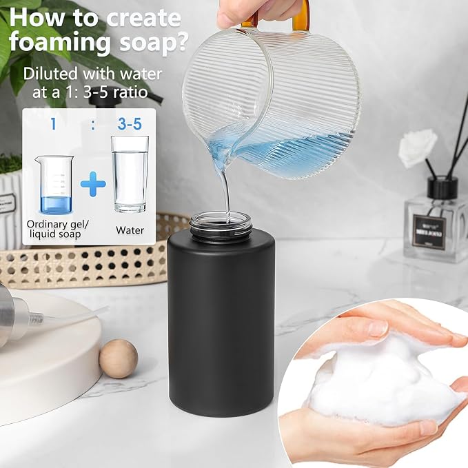 Foaming Soap Dispenser Set, 12 Oz Glass Hand Soap Dispenser - Image 3