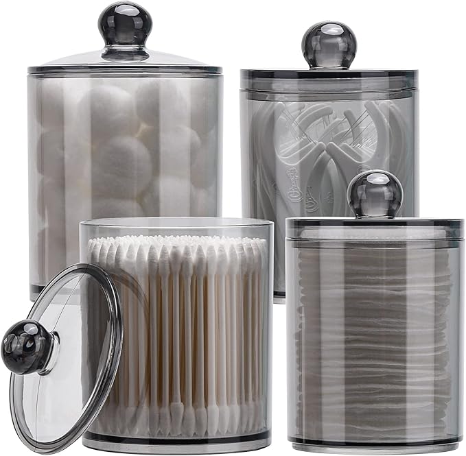 Tbestmax 4 Pack Qtip Holder 10-Ounce, 12-Ounce Bathroom Organizer Accessories by Tbestmax