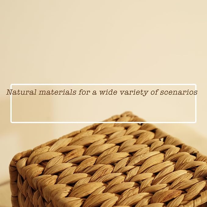 PINXIURY Water Hyacinth Handwoven Tissue Box Cover, Natural Handmade Wicker - Image 7