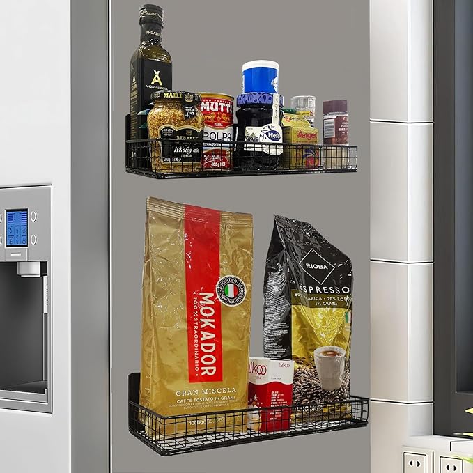 Bruda 2 Pack Large Magnetic Shelves Spice Rack Organizer - Image 2
