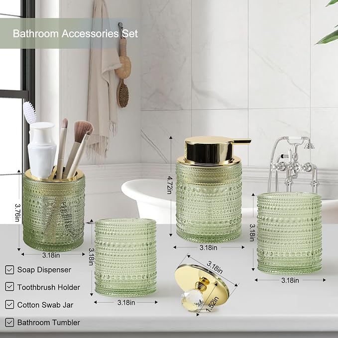 DASITON Bathroom Accessories Set, Toothbrush Holder, Bathroom Tumbler, Cotton - Image 6