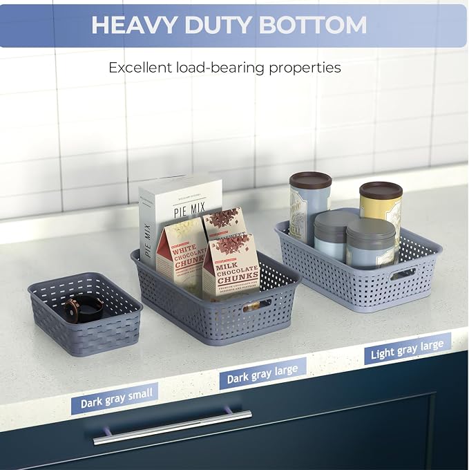 6 Pack Plastic Storage Baskets, Small Baskets - Image 8