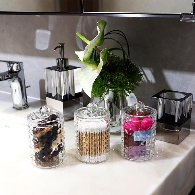 2 Pack Qtip Holder Bathroom Storage Canister - Image 3